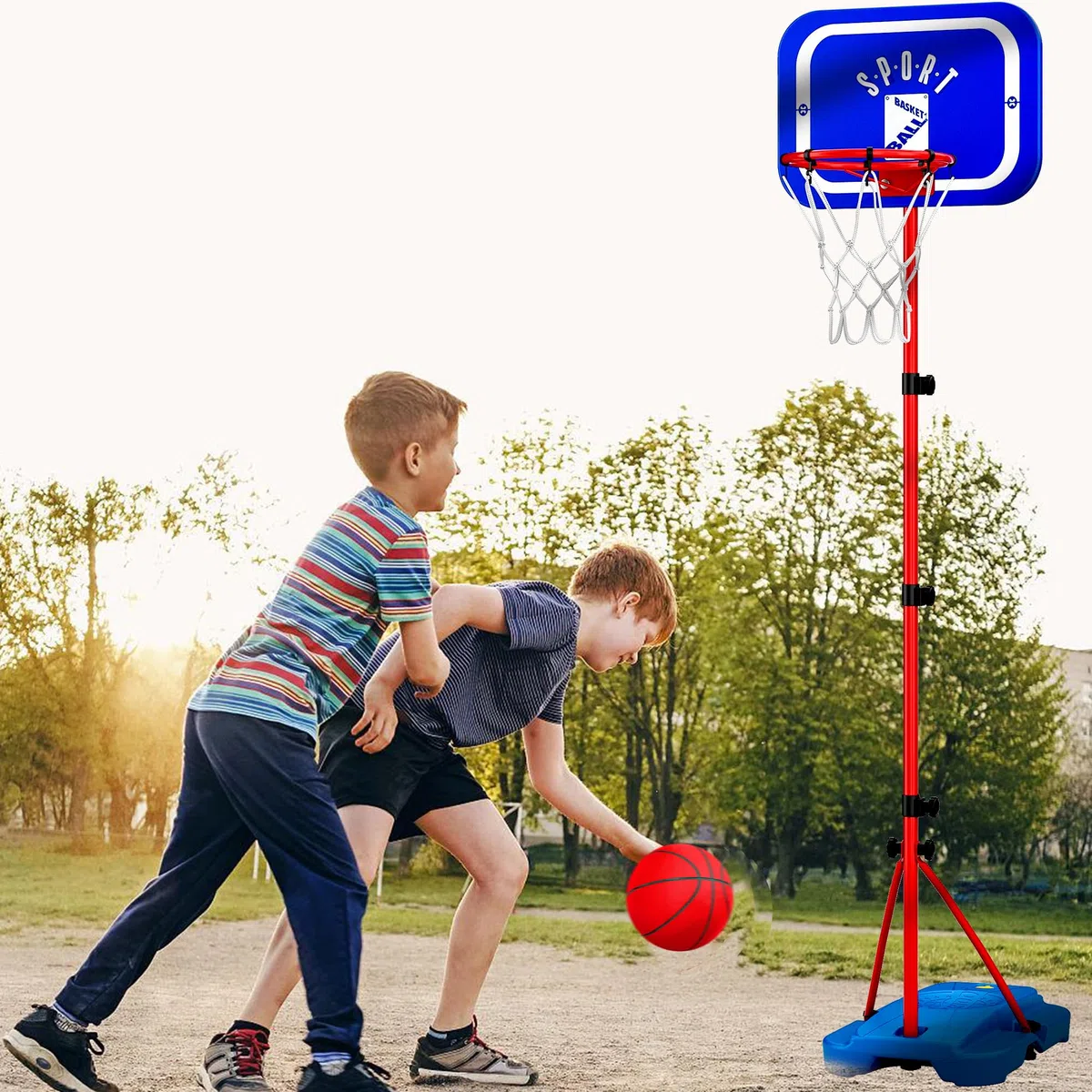 Canestro da Basket per Bambini Altezza Regolabile da 110 a 190cm Canestro Basket Esterno Piccoli Giocattoli per Bambini di 3, 4, 5, 6, 7, 8 anni Regalo di Compleanno per Natale