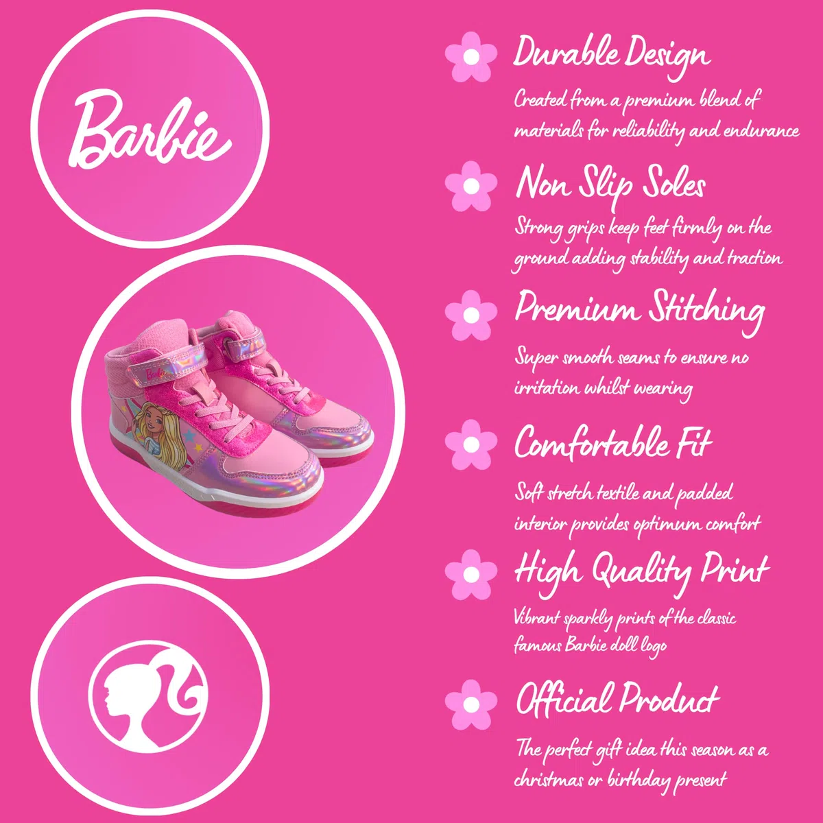 Barbie Scarpe Ragazze, Calzature Sportive Alte Bambole, Regalo per Ragazze, Taglie EU 27 a 33