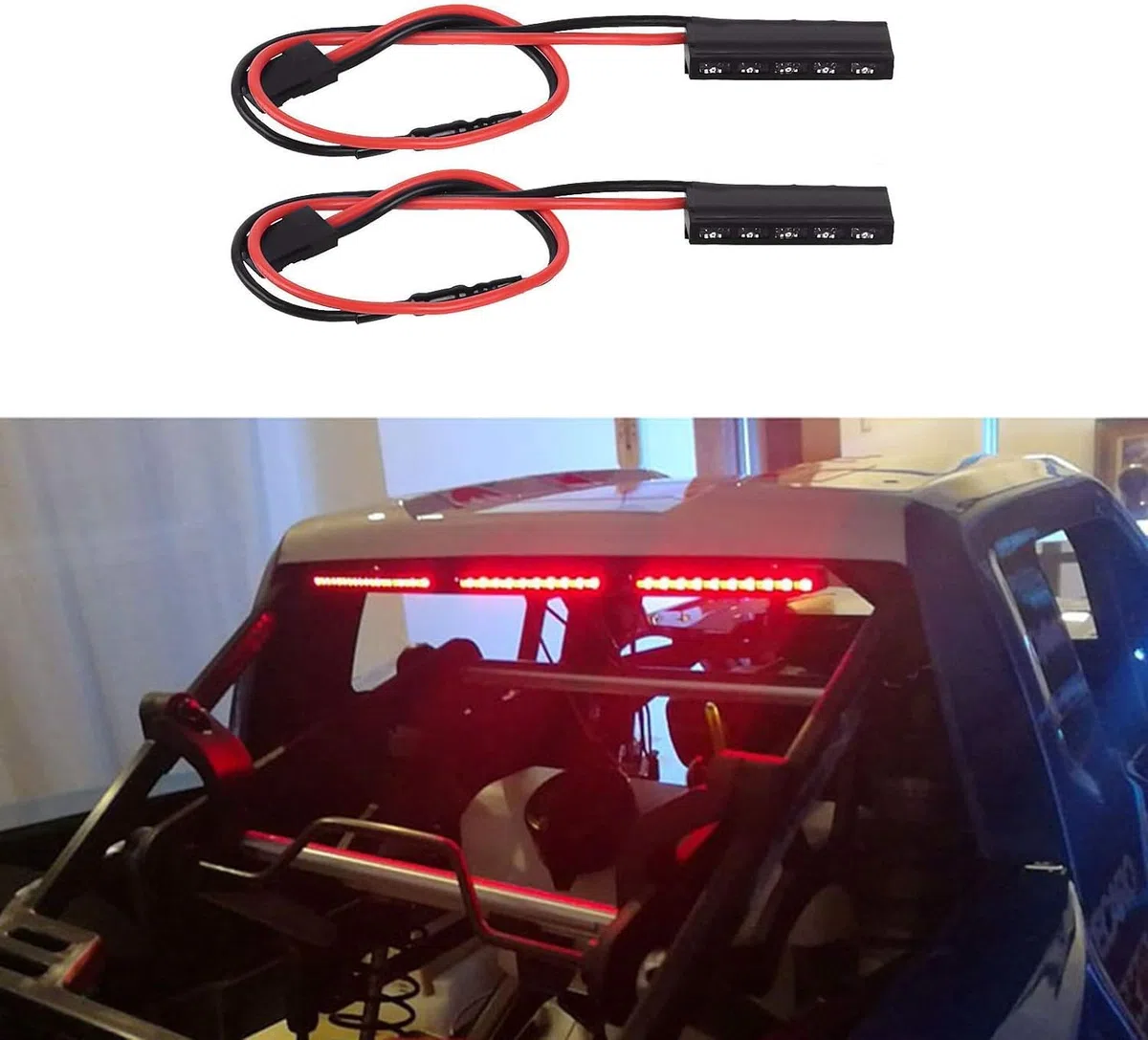 INJORA RC Luci a LED 2pz RC Lampada di Arresto della Luce di Arresto della Luce di frenata esaltato per 1/10 RC Crawler Axial SCX10 90046 Wraith RR10 Traxxas TRX-4 D90 Tamiya (32mm)