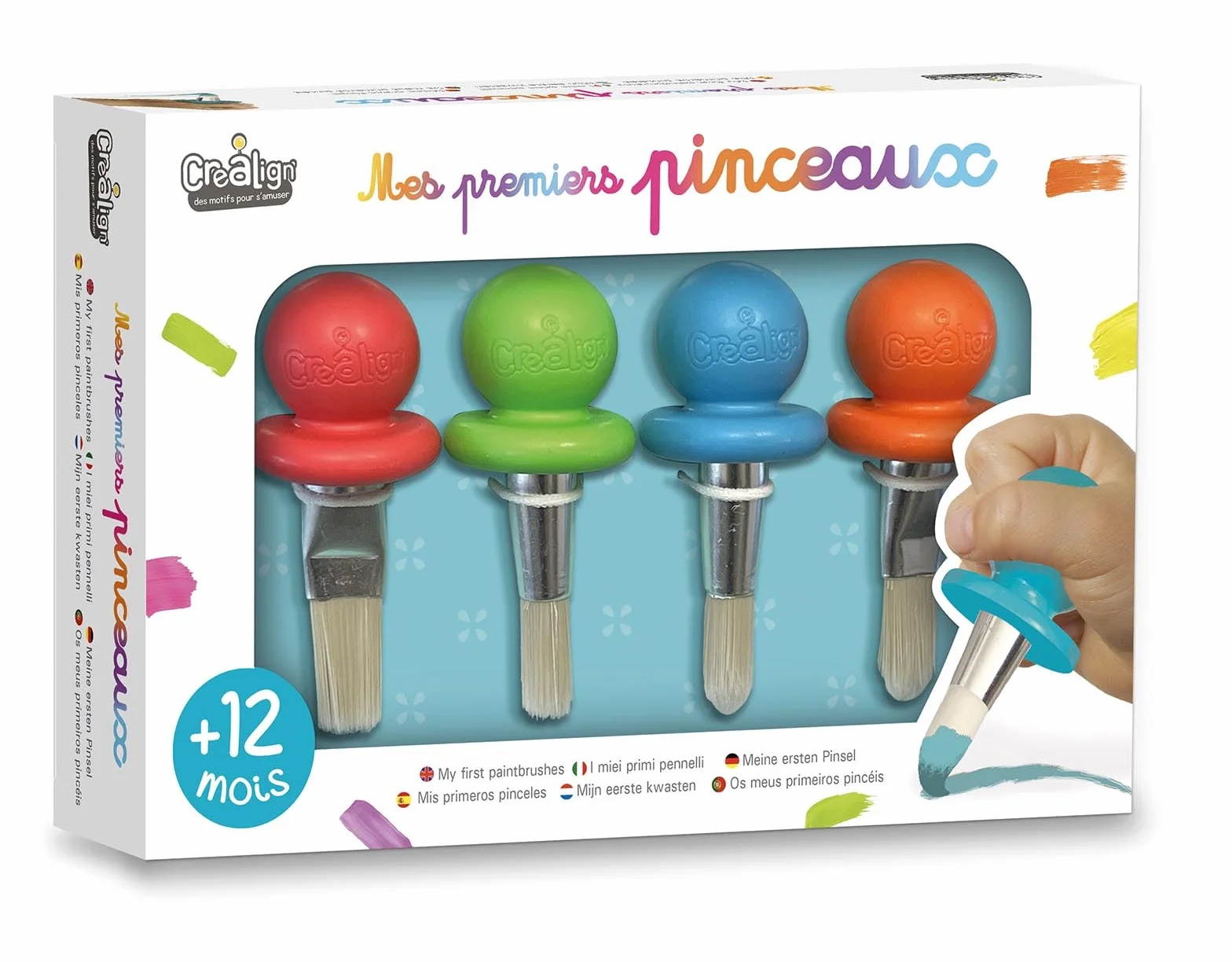 Crea Lign Cofanetto per il tempo libero creativo con i miei primi pennelli, a partire da 1 anno, bianco