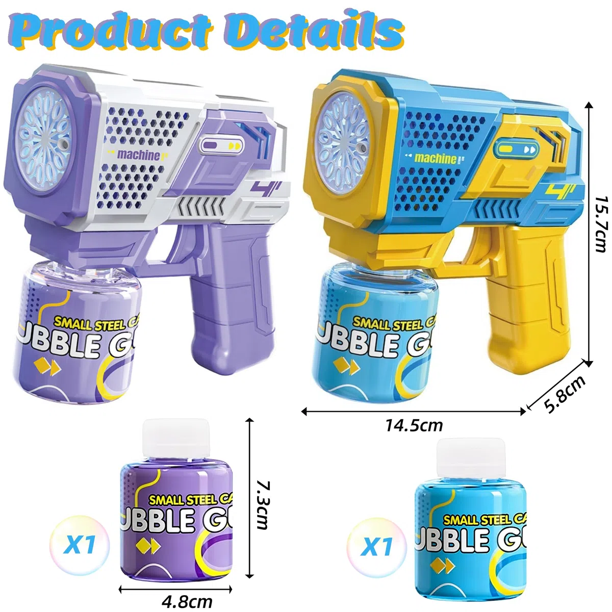Chennyfun Pistola a Bolle per Bambini, 2 Pieces Macchina Automatica per Bolle + Concentrato per Bolle di Sapone,per Feste Compleanno All'aperto Matrimoni, Verde, per Bambini Giardino Estivi