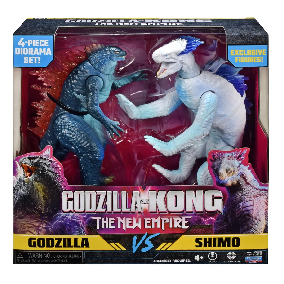 MonsterVerse - Godzilla x Kong, Confezione da 2 statuette articolate, 15 cm, Godzilla vs Shimo, per bambini dai 4 anni in su, MN3041