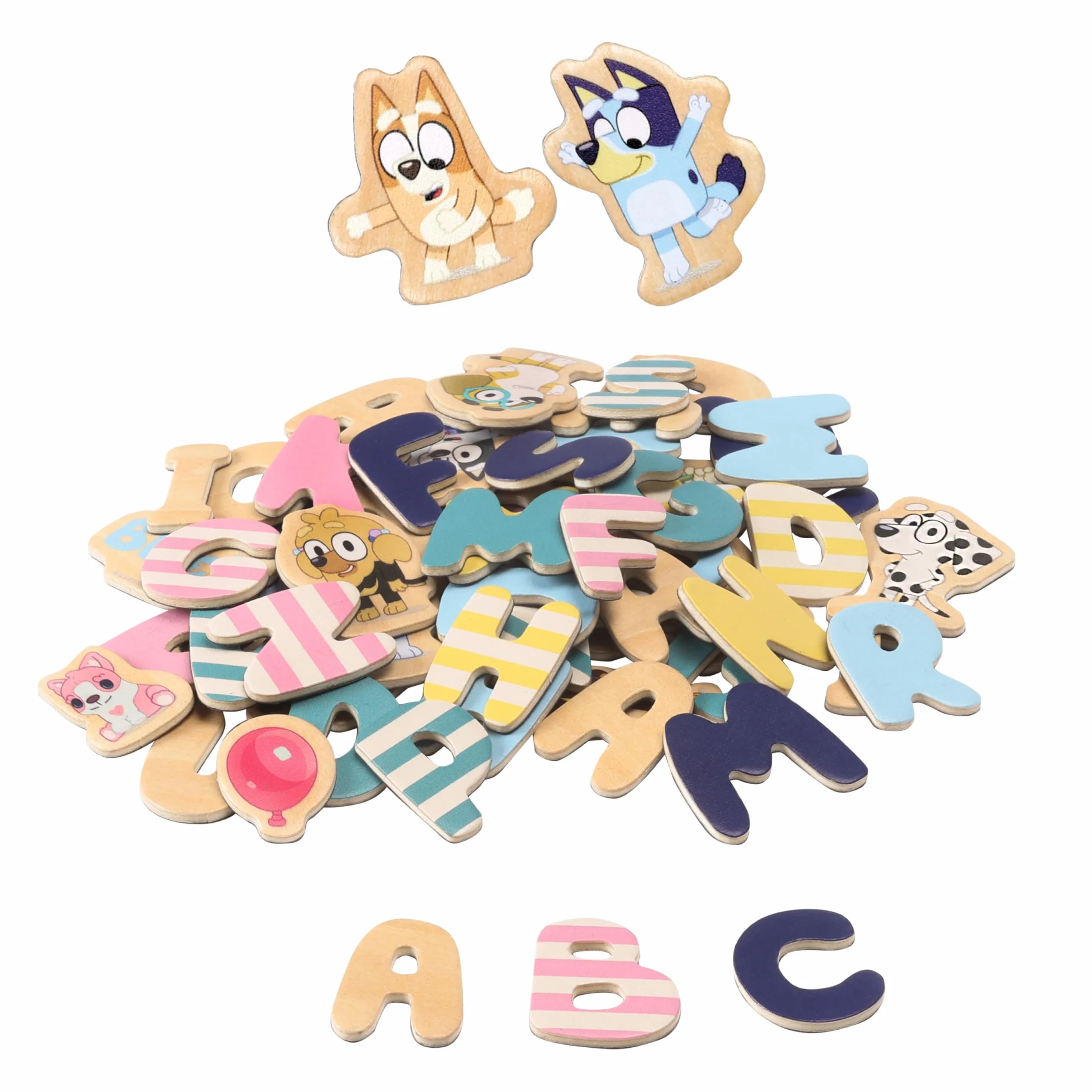 Micki Bluey Set di lettere e numeri magnetici - Giocattolo magnetico educativo per bambini, con personaggi dei cartoni animati, perfetto per bambini dai 3 anni in su, materiali colorati e sicuri