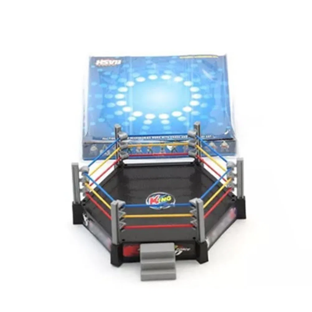 KIMISS Autentico Set di Anelli di Wrestling - Giocattoli Divertenti da Combattimento con Corde Ble per, Wrestler Warrior Action Figures, età 3-14 (GREY)