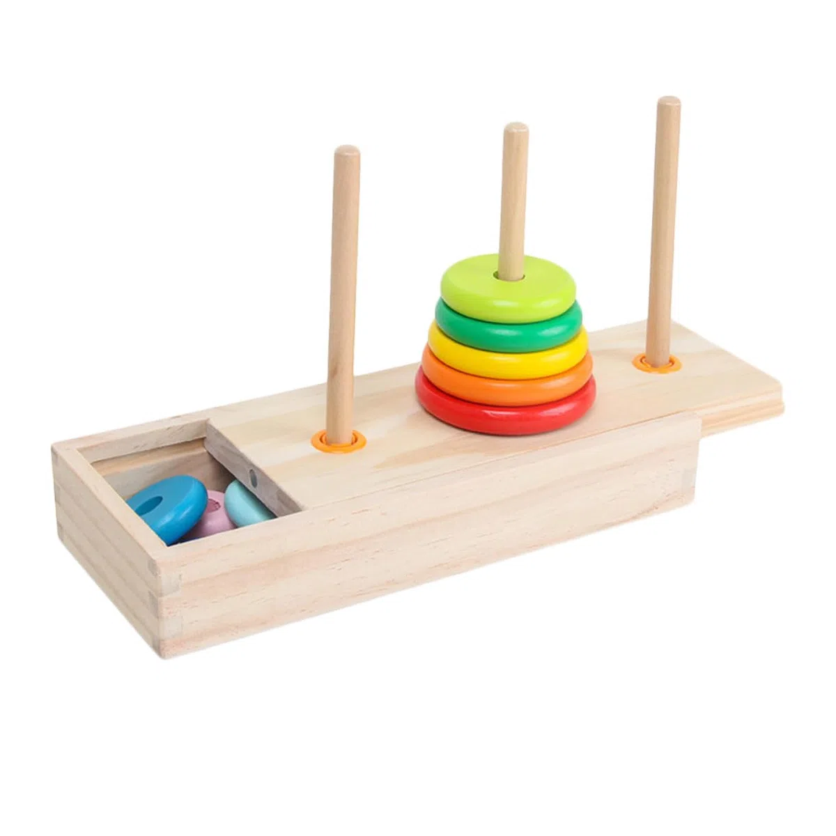 Giocattolo Impilabile in Legno a Dieci Strati Torre di Hanoi per Bambini, Stimola Curiosità e Sviluppo Cerebrale, per Gioco Educativo e Apprendimento Precoce