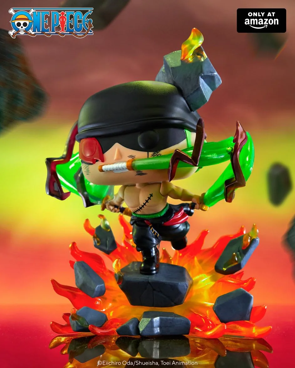 Funko Pop! Premium: One Piece - Roronoa Zoro - King of Hell - Esclusiva Amazon - Figura in Vinile da Collezione - Idea Regalo - Merchandising Ufficiale - Giocattoli per Bambini e Adulti - Anime Fans