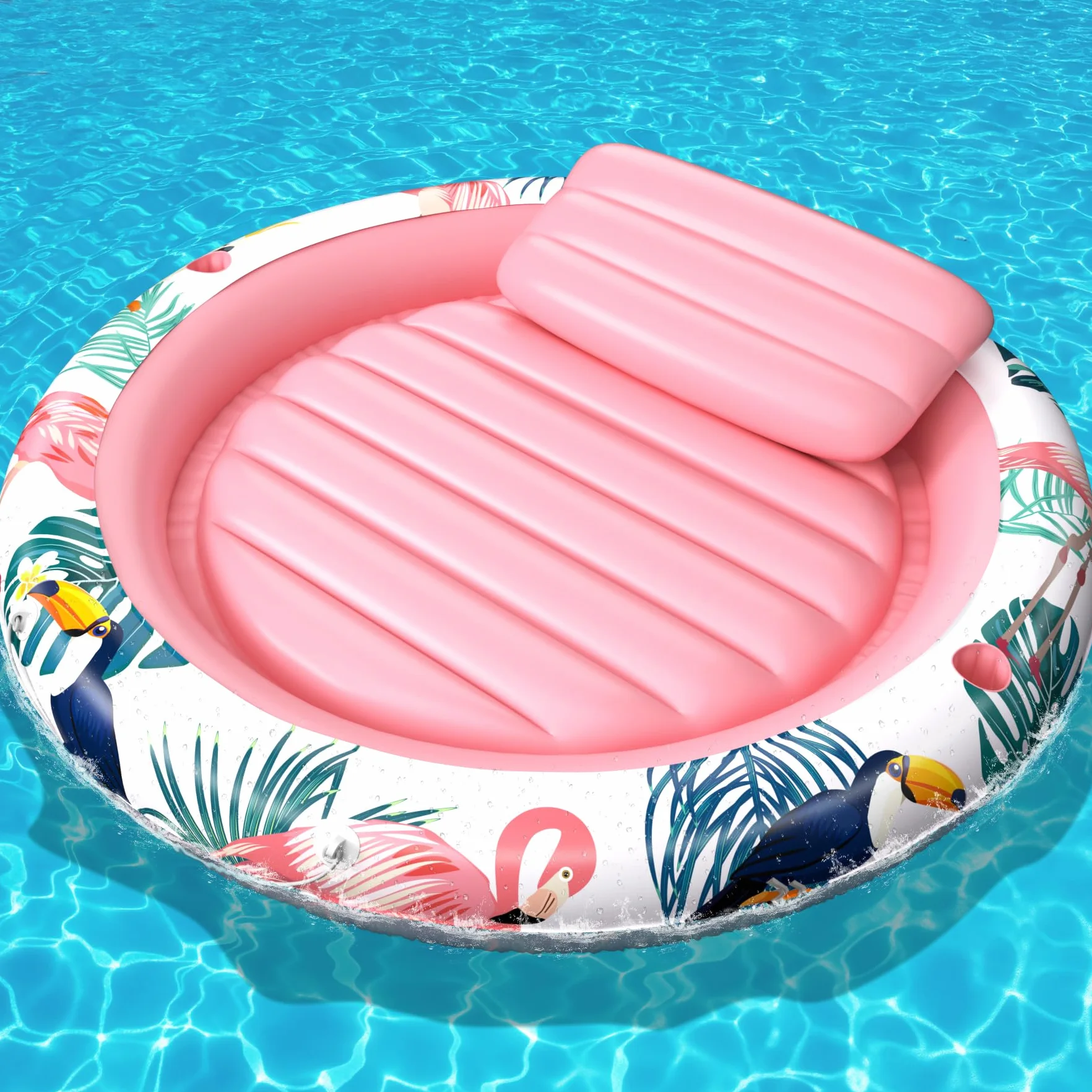 Materassino Mare Piscina con Cuscino Rimovibile e Porta Bicchieri, Materassino Gonfiabile Mare per Adulti e Bambini, Poltrona Gonfiabile Multifunzione, Gonfiabili Piscina