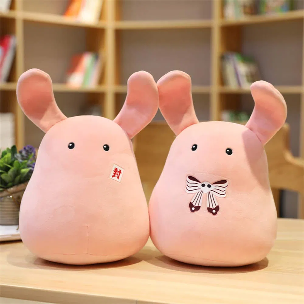 Anime rosa carino peluche bambola coniglio bambola lancio cuscino morbido imbottito peluche portachiavi ciondolo giocattolo per Anime fan Chritsmas compleanno