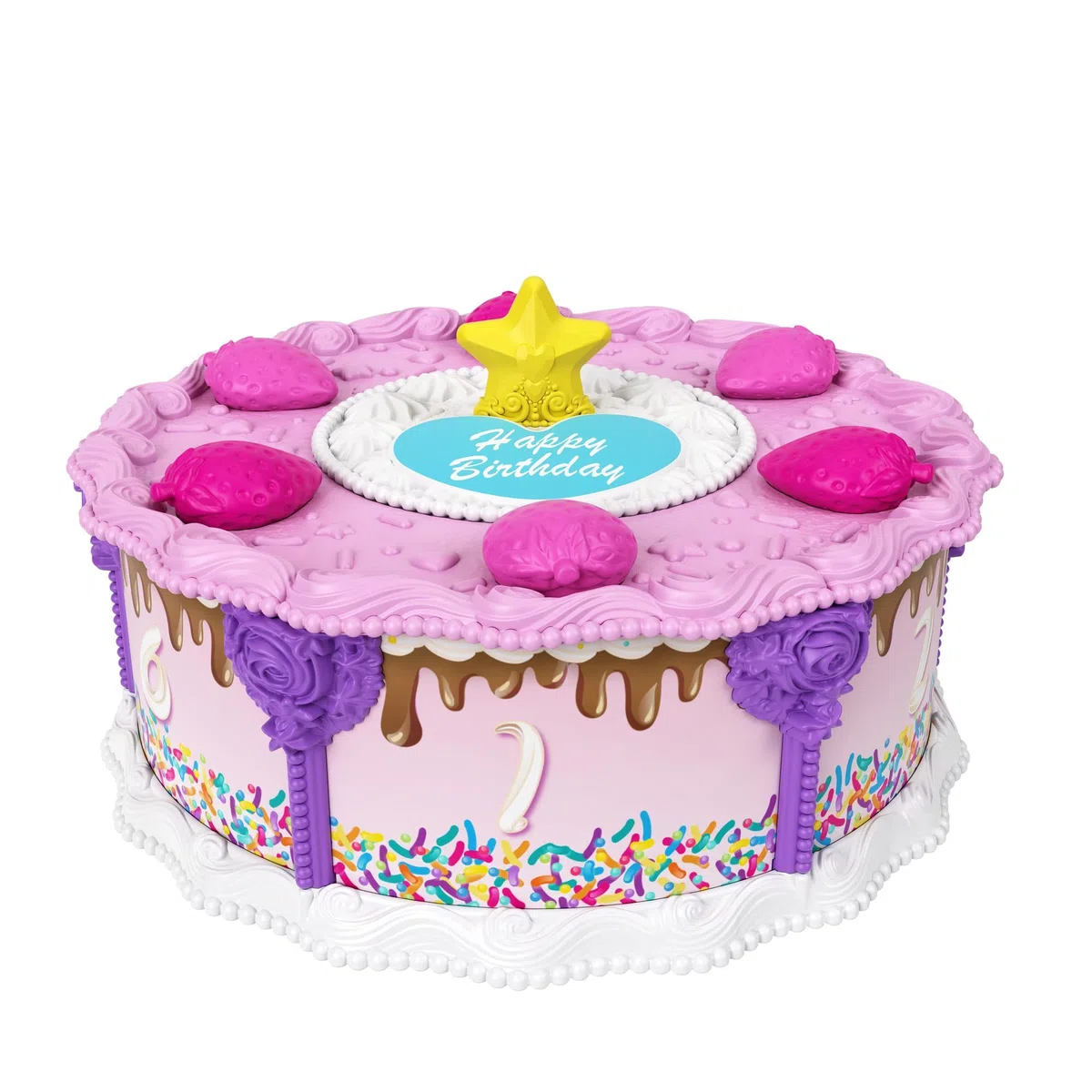 Polly Pocket- Playset Torta delle Sorprese a Tema Compleanno con Carosello di Unicorni e Tanti Accessori, Giocattolo per Bambini 4+Anni, GYW06