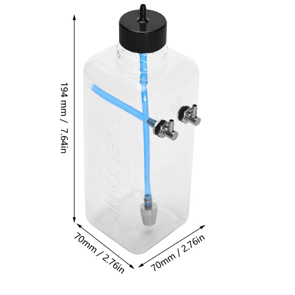 Serbatoio carburante RC in plastica trasparente con buona tenuta, serbatoio carburante in plastica trasparente ad alta resistenza (700 ml (per aerei 50-70cc))