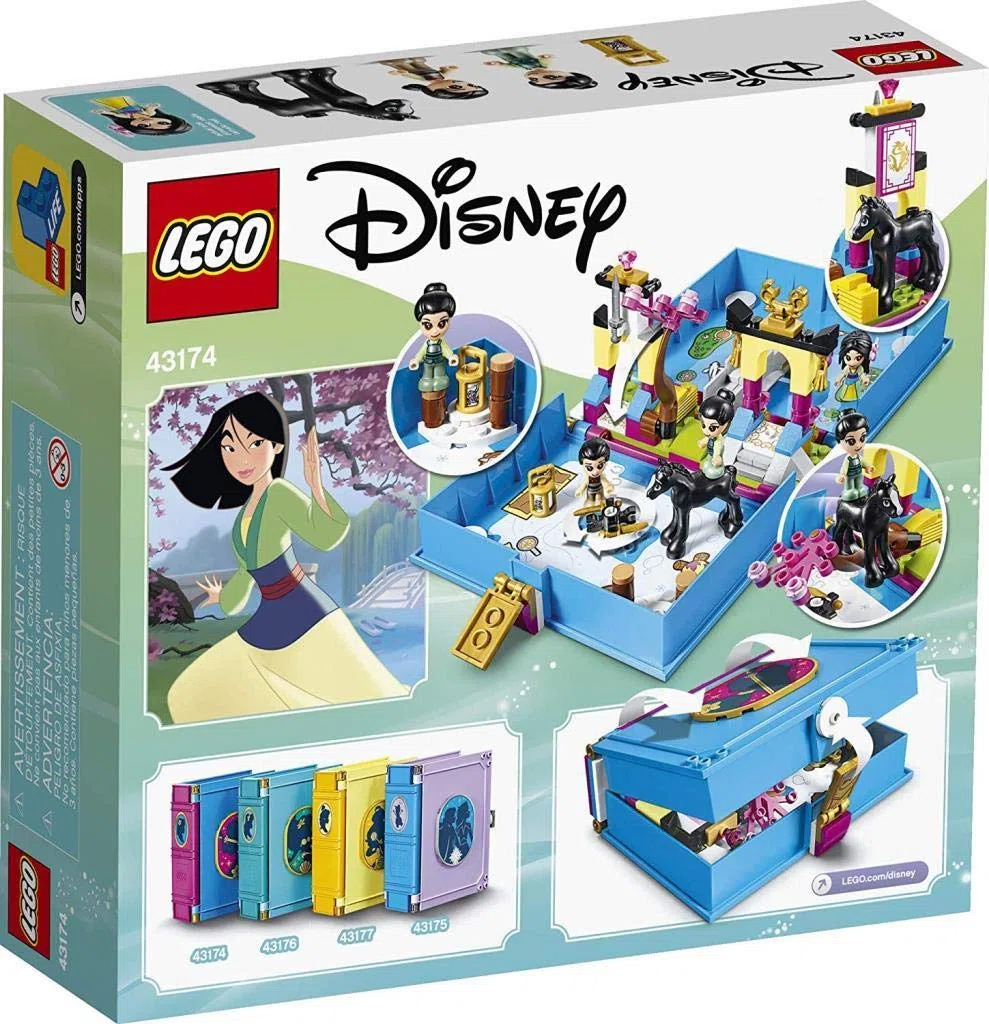 LEGO Disney Princess Il Libro delle Fiabe di Mulan, Playset con la Figura di Khan Il Cavallo, Giocattolo in Valigetta da Viaggio, 43174