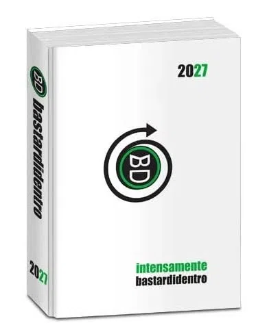 Generico Bastardidentro Diario Agenda Scolastica 2026/2027, Linea Seven, Modello Intensamente Optical Scratch, Formato Standard Grande 13,4 x 18,3 cm, per Scuola Media e Superiore (Bianco)