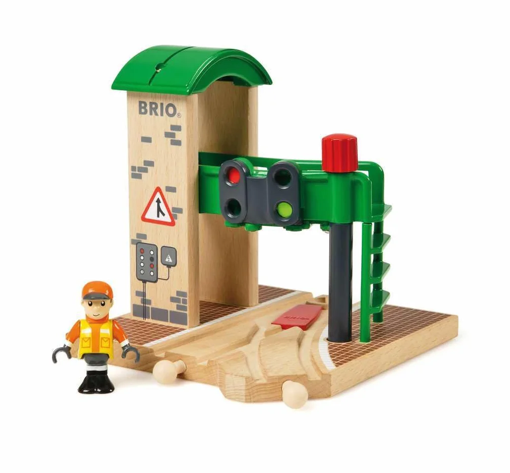 BRIO World – Doppio Semaforo con Operatore | Accessorio Pista In Legno Per Bambini | Treno Brio Bambini 3 Anni O Più | Idee Regalo | Regalo 3 Anni
