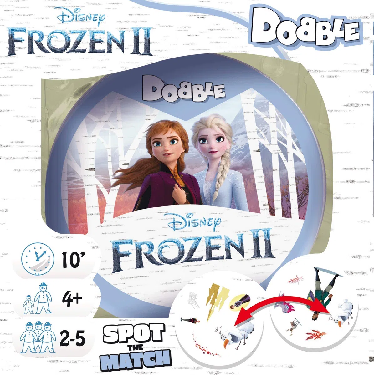 Asmodee , Dobble Frozen 2 , Card Game , Ages 6+ , 2-8 Players , 15 Minutes Playing Time