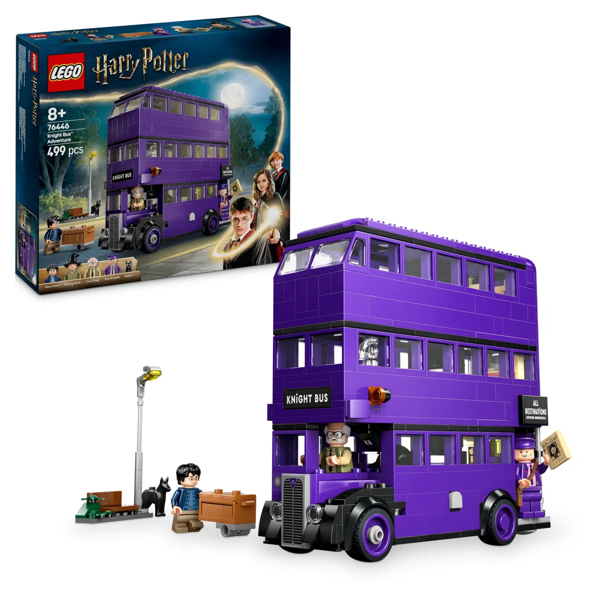 LEGO Harry Potter Avventura su Nottetempo - Autobus Giocattolo del Mondo Magico con 5 Minifigure da Collezione e Accessori come Bacchette Magiche - Regalo per Bambine e Bambini da 8 Anni - 76446