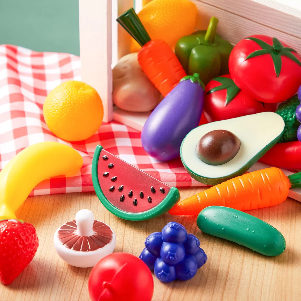 JOYIN 50 pezzi di giocattoli alimentari cibo giocattoli accessori cucina gioco educativo di ruolo con frutta pane verdura per bambini
