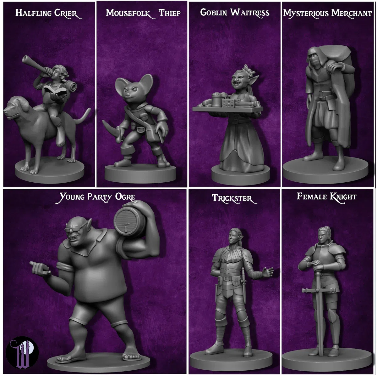 Starter set di 29 miniature Wildspire del gioco da tavolo fantasy di DND, non dipinte, personaggi non giocanti, statuette da dipingere, accessori per DND e Pathfinder, motivo cittadini comuni