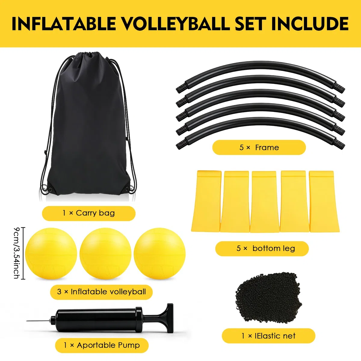 Set da Gioco Roundnet, Set Include Palle, reti, Borsa, Pompa a Sfera e Regole –Divertimento in Giardino e in Spiaggia