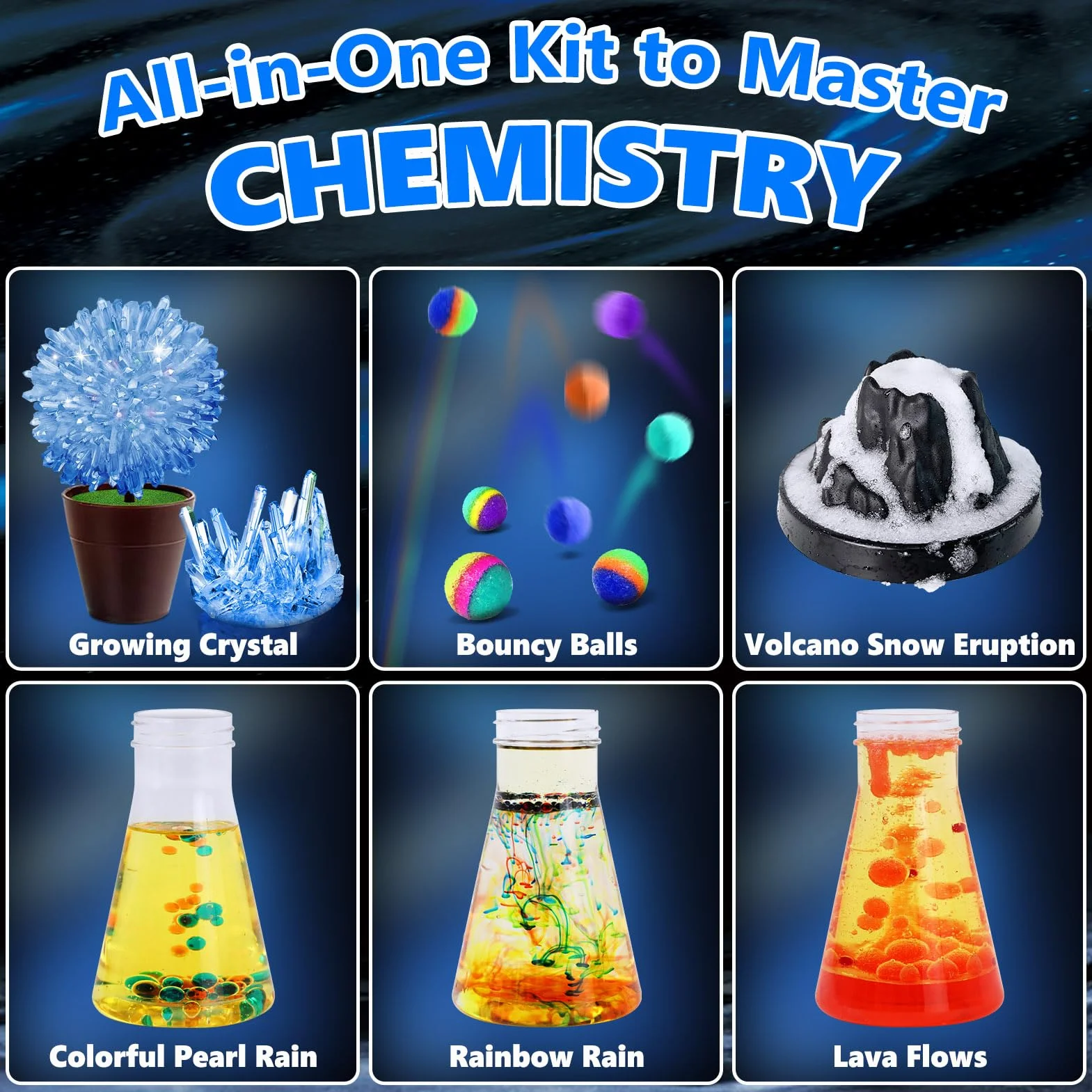 UNGLINGA 250+ Esperimenti Kit Scientifici per Bambini, Set di Chimica, Vulcano, Progetto Scienza Giocattoli STIM per Ragazzi Ragazze Apprendimento Regali Educativi Set
