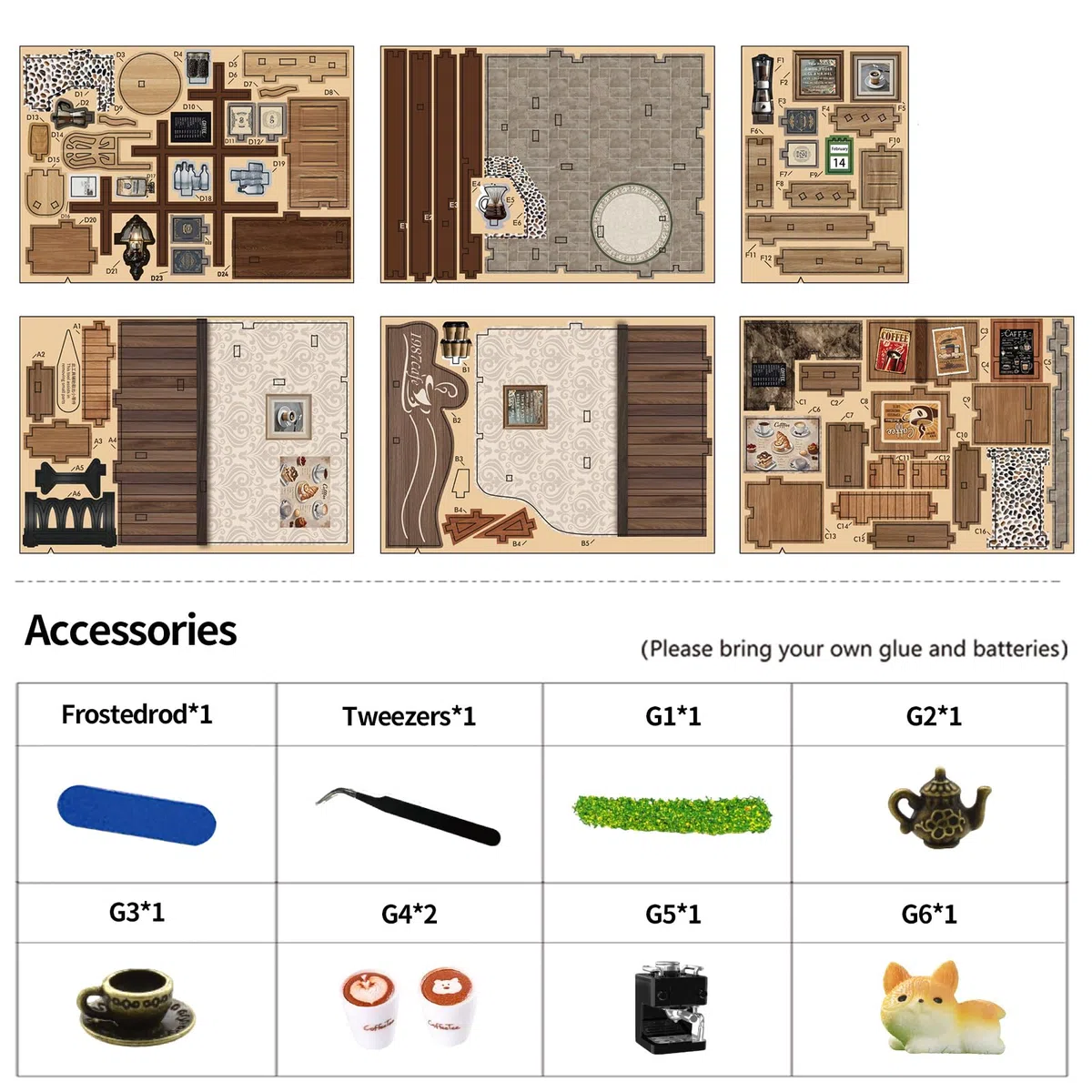 DIY Book Nook Kit- MINI CASA COUNTRY CAFE, Kit angolo lettura per adulti, Puzzle in legno, Decorazione libreria fai da te, Regali di Natale e Compleanno