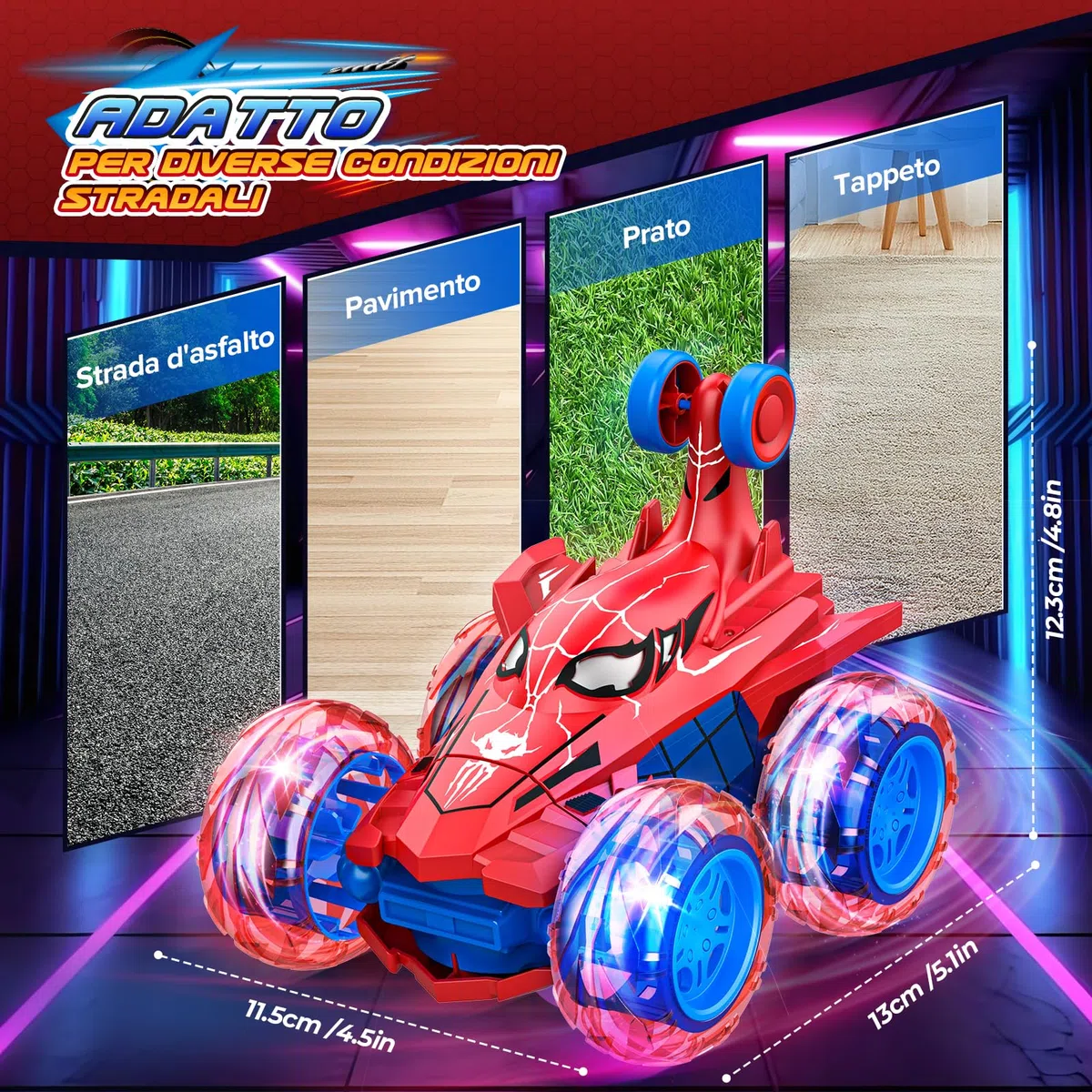Dreamlandia Macchina Telecomandata Giochi per Bambini, Regalo Bambino 3 4 5 6 7 8 9 10 Anni Maschio, Giocattoli Bambino 3-9 Anni Monster Truck, Regali Natale