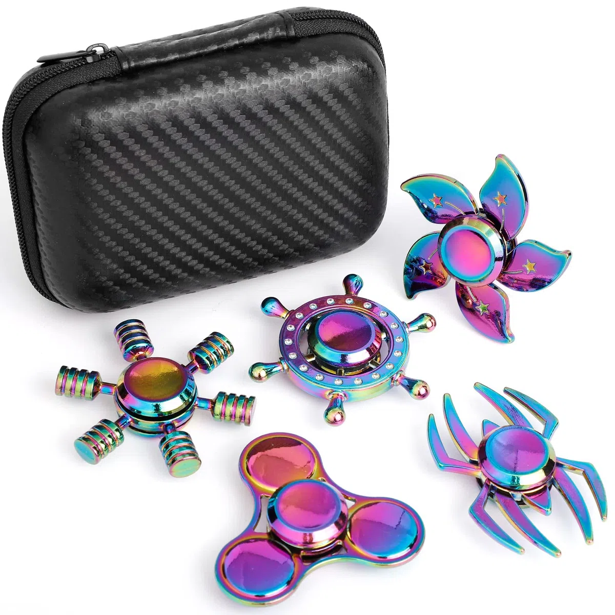 Giocattoli per 4-12 Anni Bambini Party Favors Fidget Finger Hand Spinner Lega Metallo Piccolo Gadget Desktop Giocattoli Spinning Top Focus Spirale Twister Fingertip Gyro Stress Relief ADHD EDC Anti