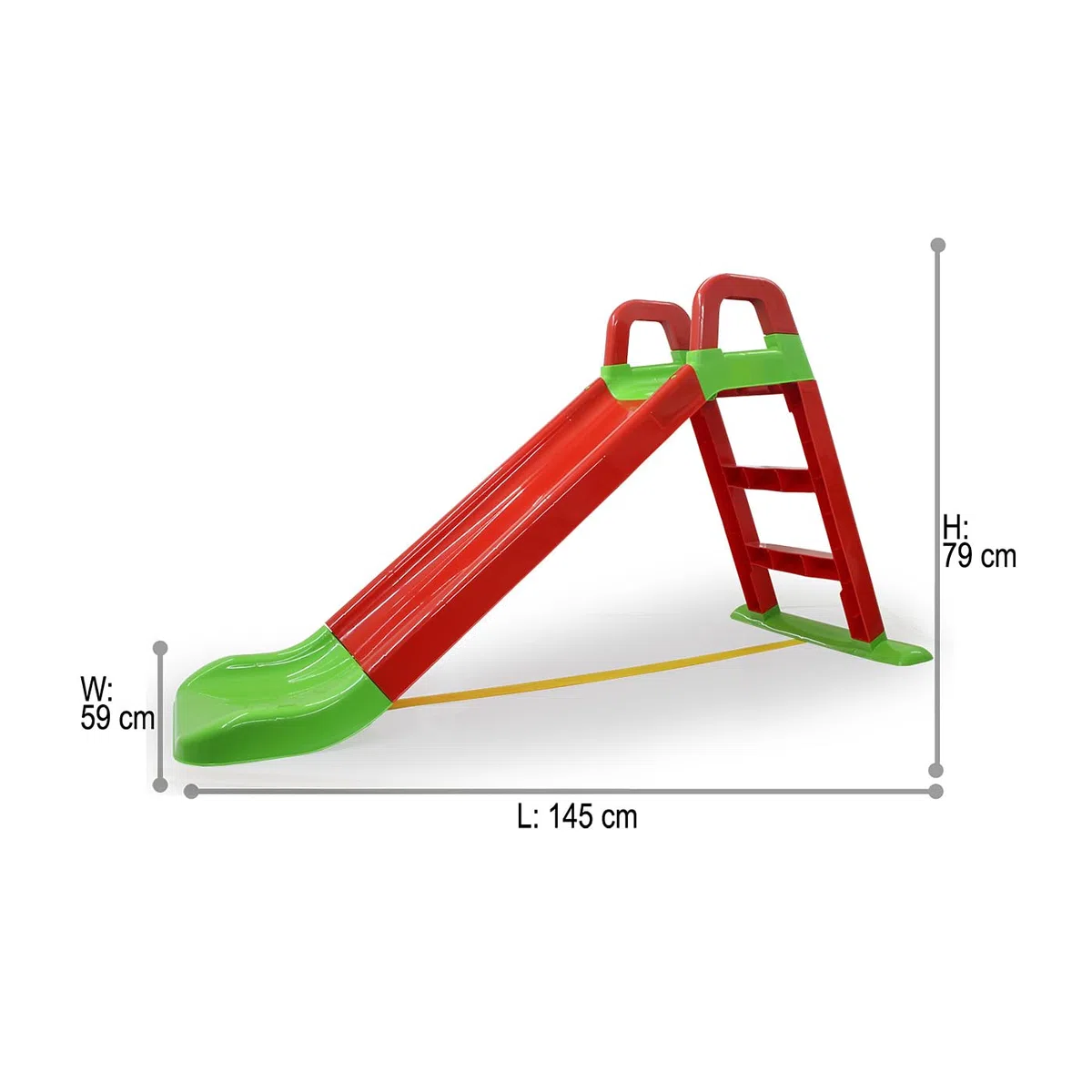 Jamara 460501 - Scivolo Funny Slide, in materiale durevole, con erogazione antiscivolo per atterraggio delicato, gradini ampi e maniglie di sicurezza, colore: Rosso, 145 x 59 x 79 cm