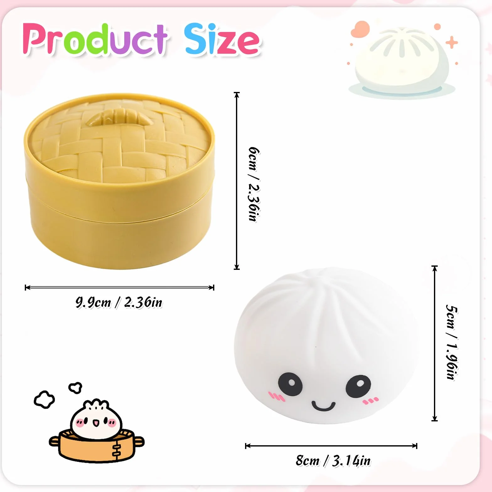 Giant Dumpling Squishy, Mystery Dumpling Squishy, Gigante Glitter Squishys Ravioli, Palla Antistress Gigante Misteriosa, Giocattolo Antistress Bao Bun Con Vaporiera Per Bambini Adulti（Oro + Bianco）