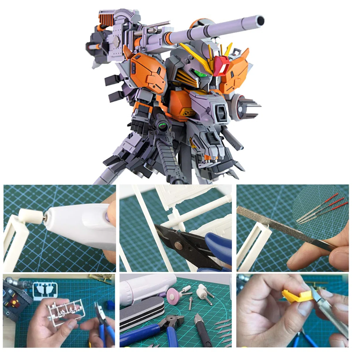 HSEAMALL Set di 64 pezzi di strumenti per modelli Gundam, strumenti base per modellazione per Gundam, set di artigianato per la costruzione di hobby per auto, kit di costruzione Bandai Hobby Gunpla
