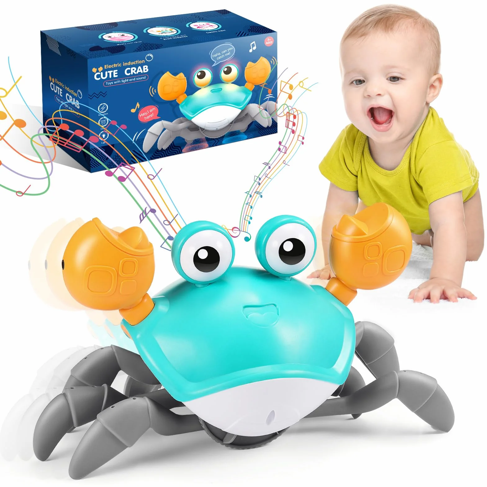 Adeokay Granchio Che Cammina Giochi Neonato 3-6-9-12 Mesi Giocattoli 1-2 Anni Giochi Educativi Idea Regalo