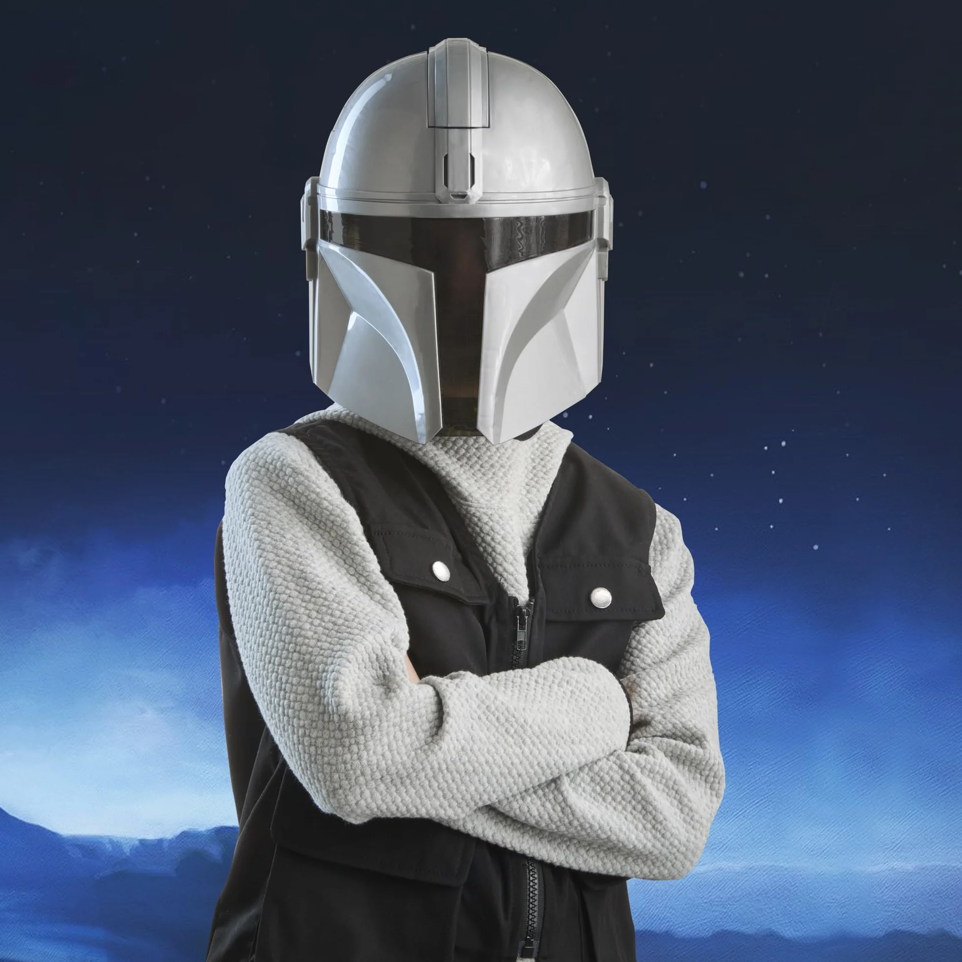 Star Wars Hasbro Maschera Elettronica del Mandaloriano con Frasi ed Effetti sonori, Costume per Bambini e Bambine, Giocattoli per Bambini e Bambine dai 5 Anni in su