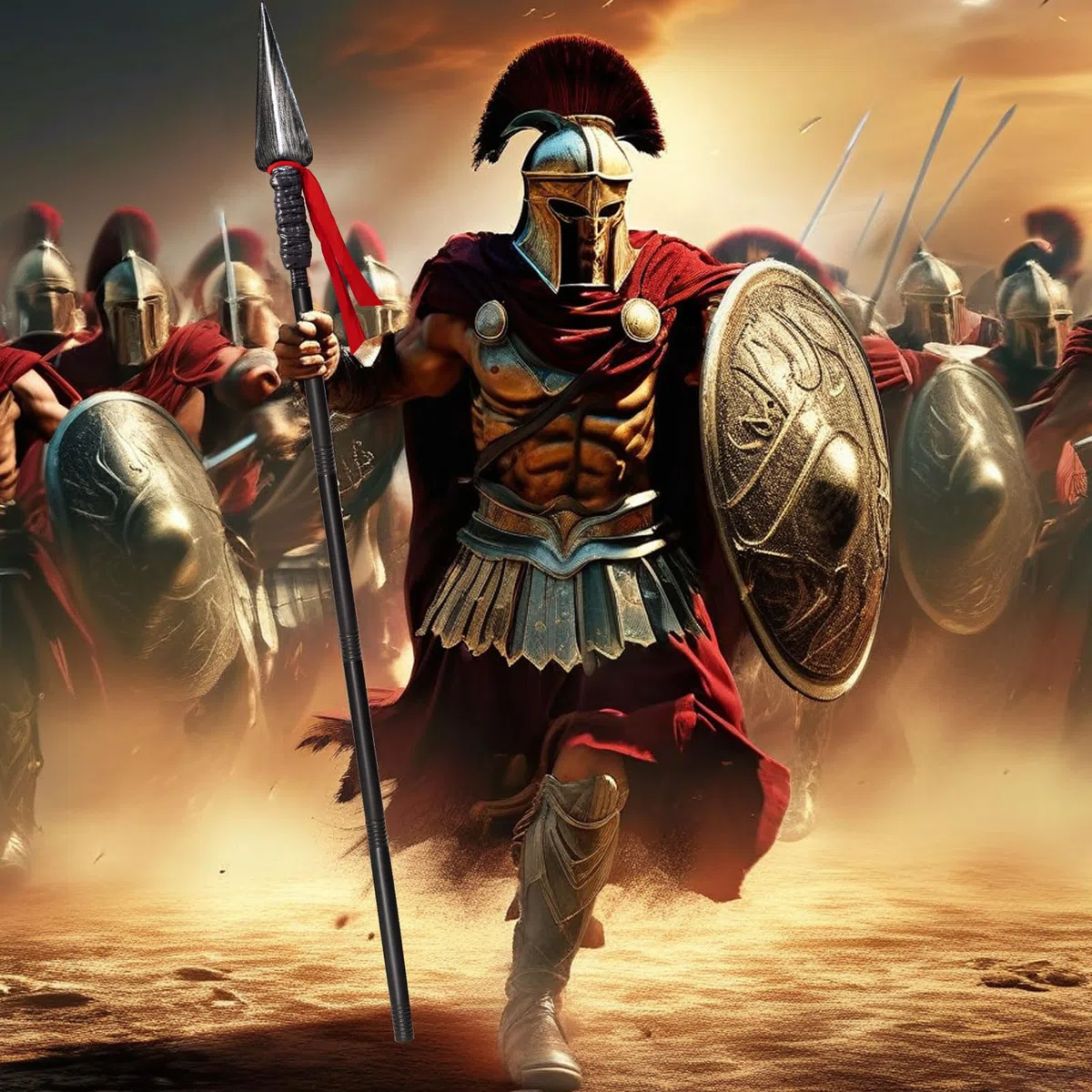 Costume da lancia spartana per Halloween, staccabile, in plastica, per adulti, cosplay (A)