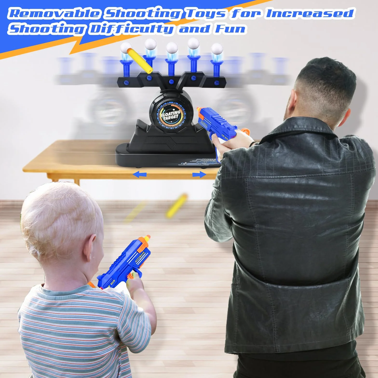 Joellfuner Tiro al Bersaglio Bambini, Bersaglio Nerf con 5 Obiettivi, Hover Shot Gioco, Bersaglio Elettrico Ricaricabile, Pistola Nerf per Maschio Bambina 3+Anni, Regalo Compleanno Natale (2)