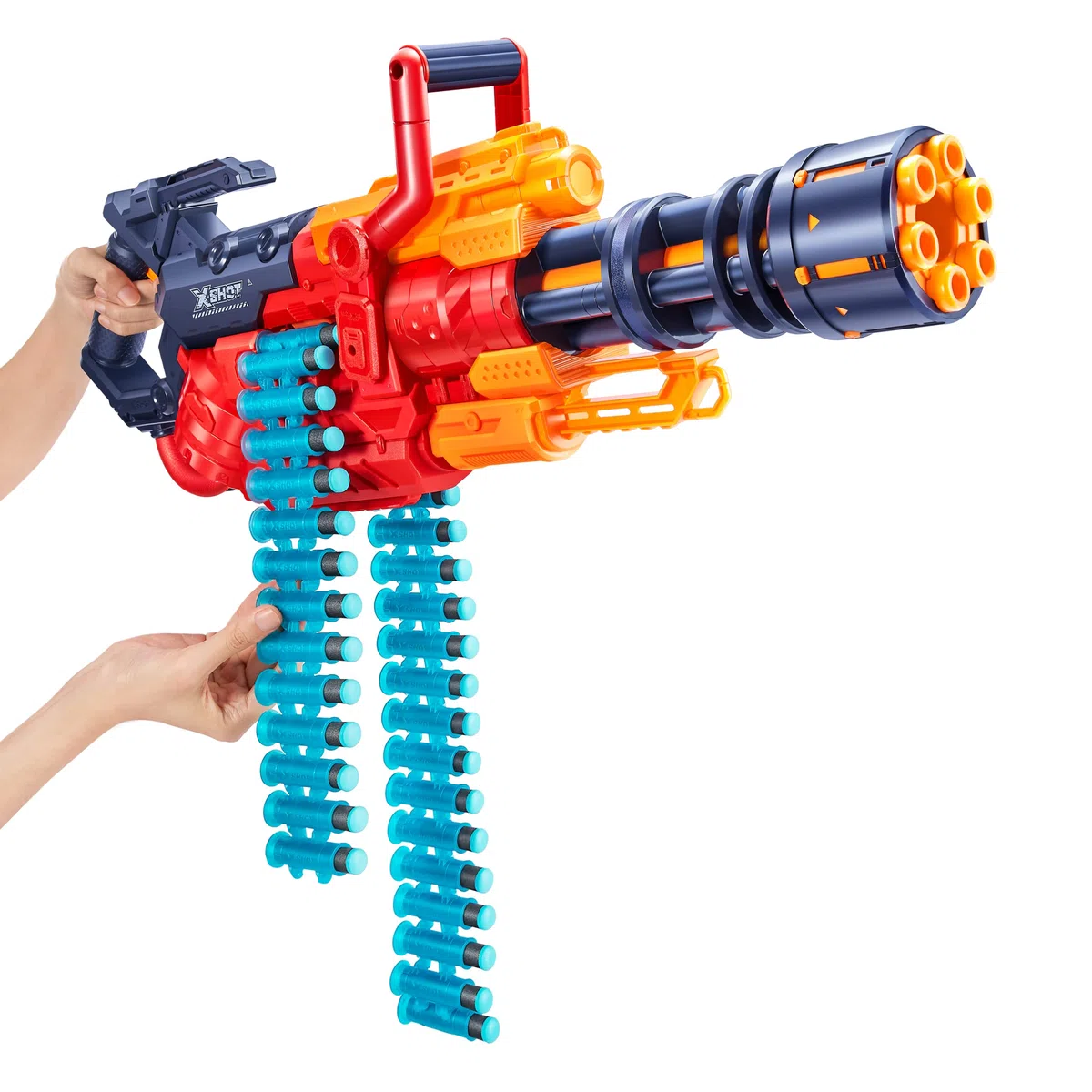 XShot Excel Crusher Foam Dart Blaster (35 Dart Belt, 48 dardi), Red Toy Blaster