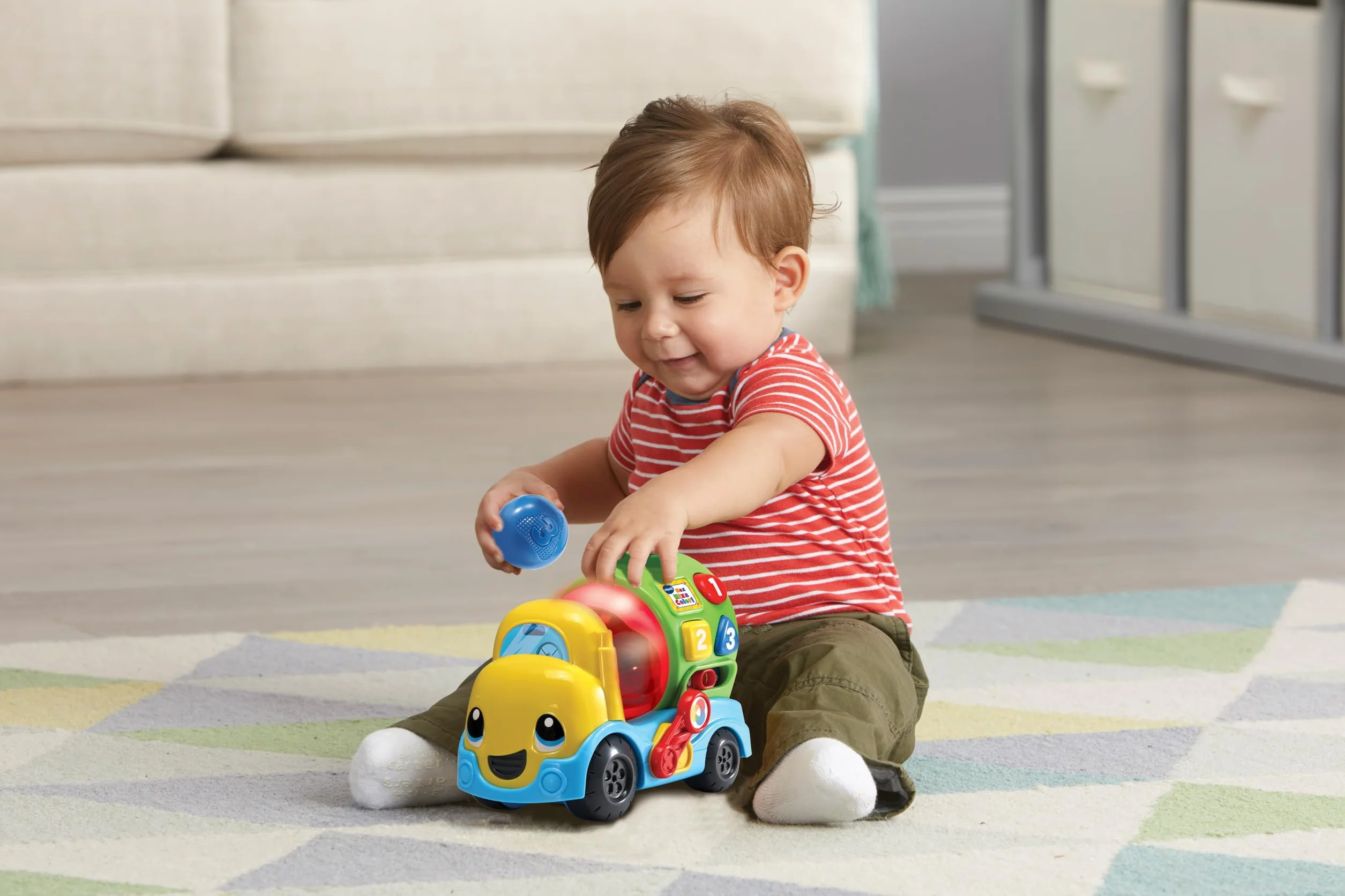 VTech Max Mixa Colori, Camioncino Parlante con 5 Melodie, Riconosce e Mixa Colori, 3 Modalità di Gioco, Volume Regolabile, Spegnimento Automatico, Lingua Italiana, Batterie Incluse, 12-36 Mesi