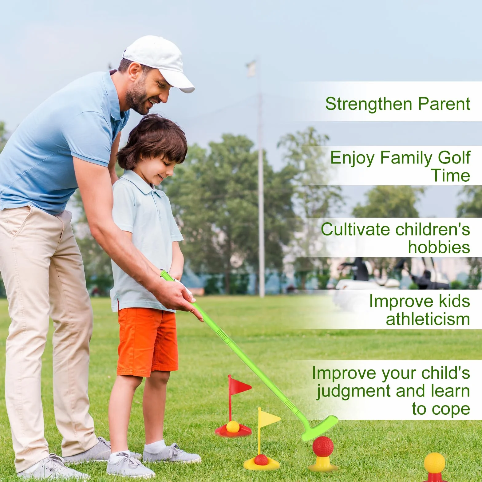 Toddler Golf Set Giocattoli per Bambini, Golf Valigia Gioco, 4 Mazze da Golf, 8 Palline, Giochi da Esterno per Bambini, Set di giocattoli da golf per bambini Giocattolo per Ragazzi Ragazze