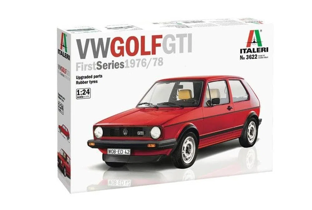 Italeri 3622 VW Golf GTI First Series 1976/79, Scala 1:24, Plastic Model Kit, Modello in Plastica da Montare, Multicolore