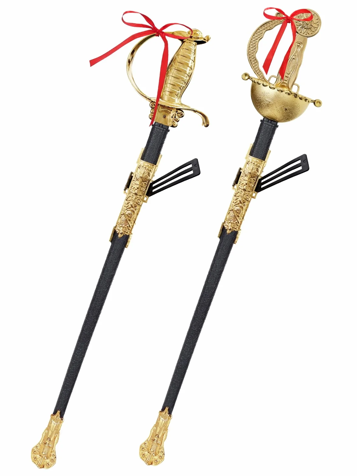 Spinosaurus 2 spade da scherma per bambini in plastica LARP con fodero lungo samurai giocattolo spada Halloween Dress Up accessori (2 pcs-B)