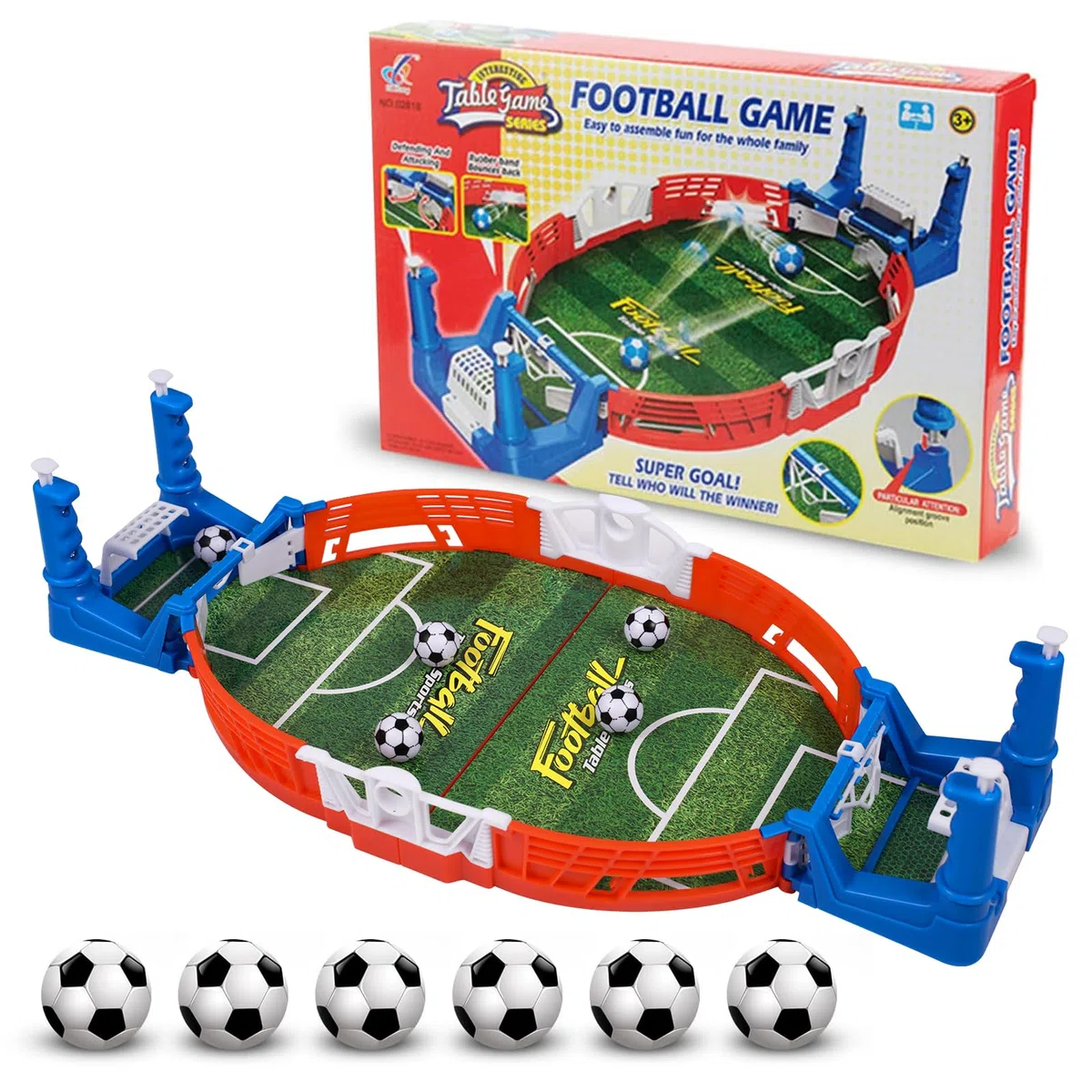 Biliardini con 6 palline, mini gioco di calcio balilla, gioco di calcio balilla interattivo Vusddy, giocattolo da tavolo da calcio per due, tavoli da calcio balilla, partita di calcio balilla