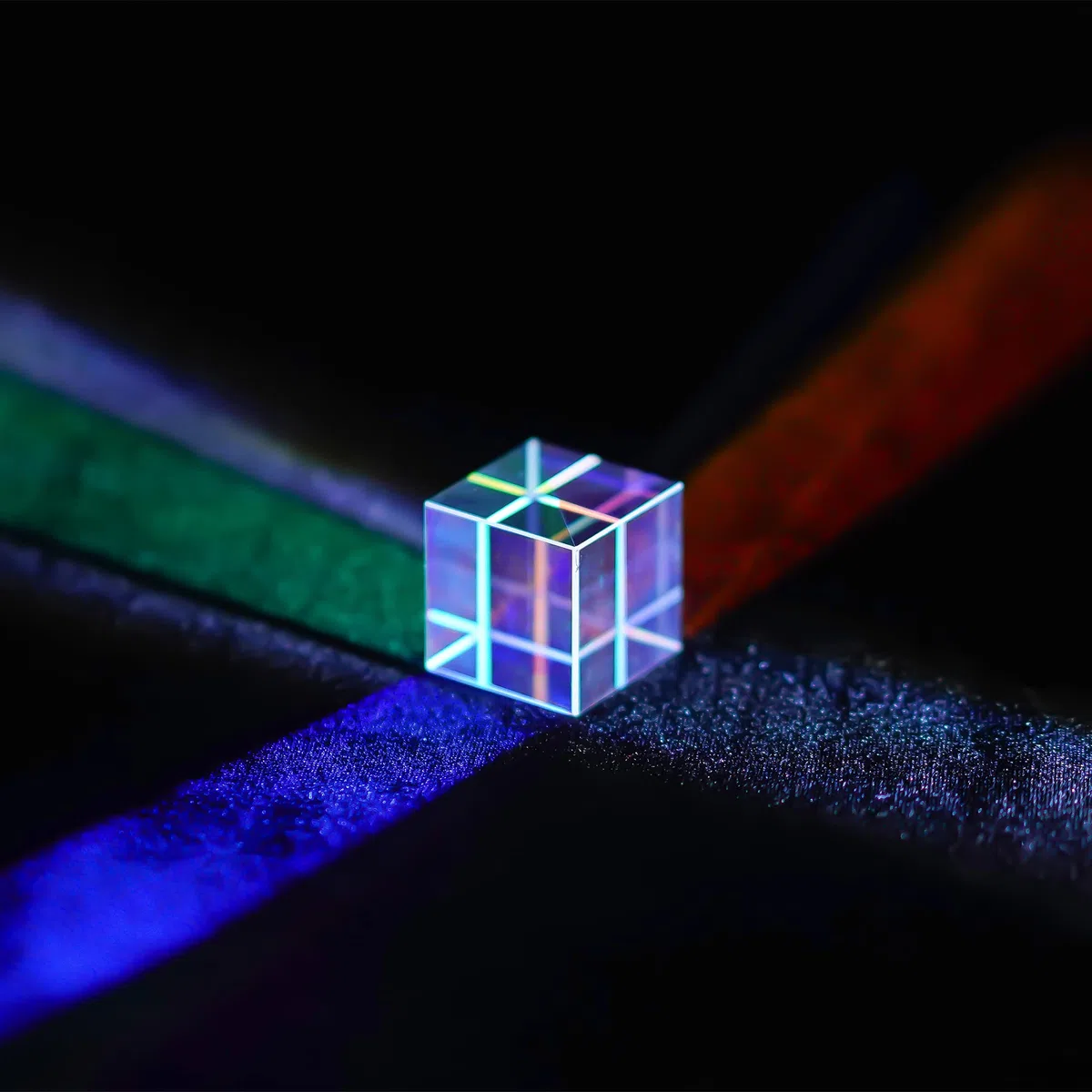 25 mm vetro ottico X-Cube Prisma RGB dispersione prismi per fisica e decorazione, spettro di luce modello educativo, puntelli fotografici