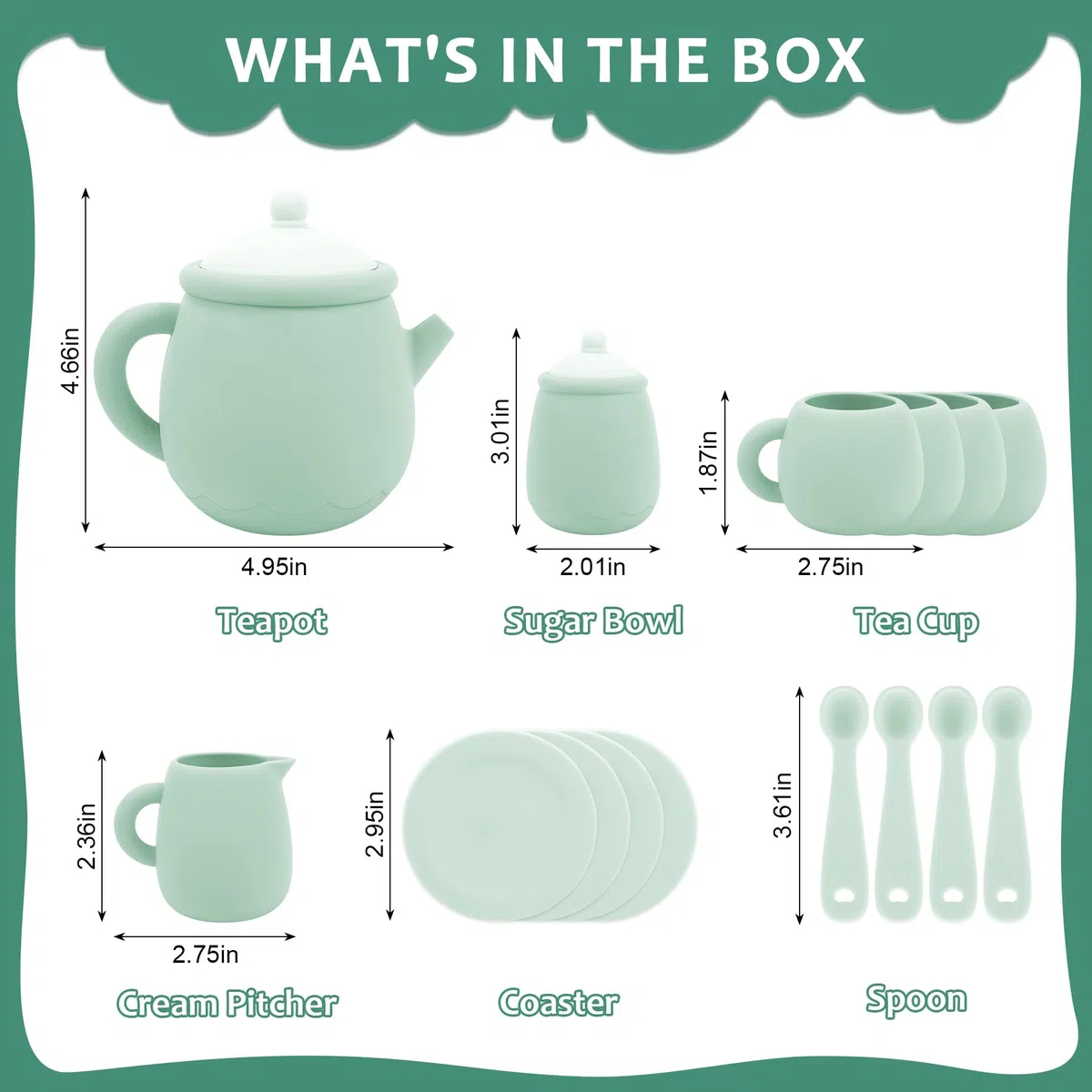 MCGMITT Set da Tè per Bambini 15 Pezzi, Servizio da Tè in Silicone Senza BPA, Gioco di Imitazione Tea Party Accessori Cucina con Teiera Tazze Giochi Educativi Montessori Regalo Bambina Bambino 3+ Anni