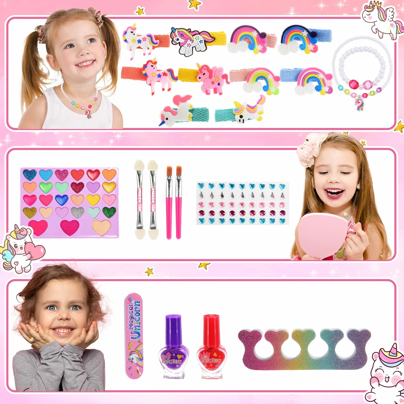 Unicorno Trucchi Bambina 3 4 5 6 7 8 9, Giochi Bambina 4-8 Anni Unicorno Valigetta Trucchi Bambina Compleanno Regalo Bimba 4 5 6 7 8 9 Anni Trousse Trucchi Bambino Regalo Bimba 5 6 7 8 Femmina