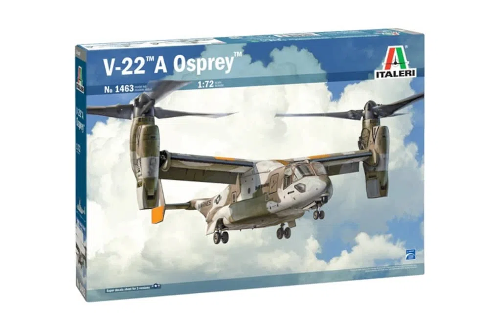 Italeri 1463 V-22 A Osprey, Scala 1:72, Plastic Model Kit, Modello in Plastica da Montare, Modellismo