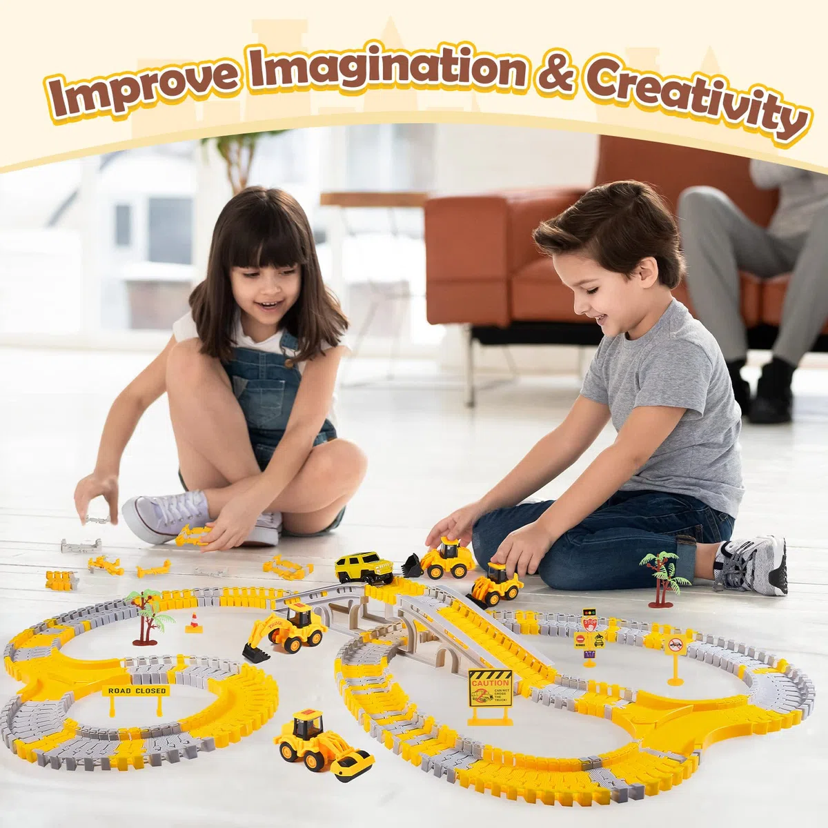 Adeokay Giocattoli A Partire Da 3 4 5 6 7 8 Anni Ragazzo, Pista Da Corsa Per Bambini Regalo Ragazzo Giocattolo Per Bambini 3-8 Anni Regalo di Compleanno Per Bambini Autocarro Dai 3-8 Anni