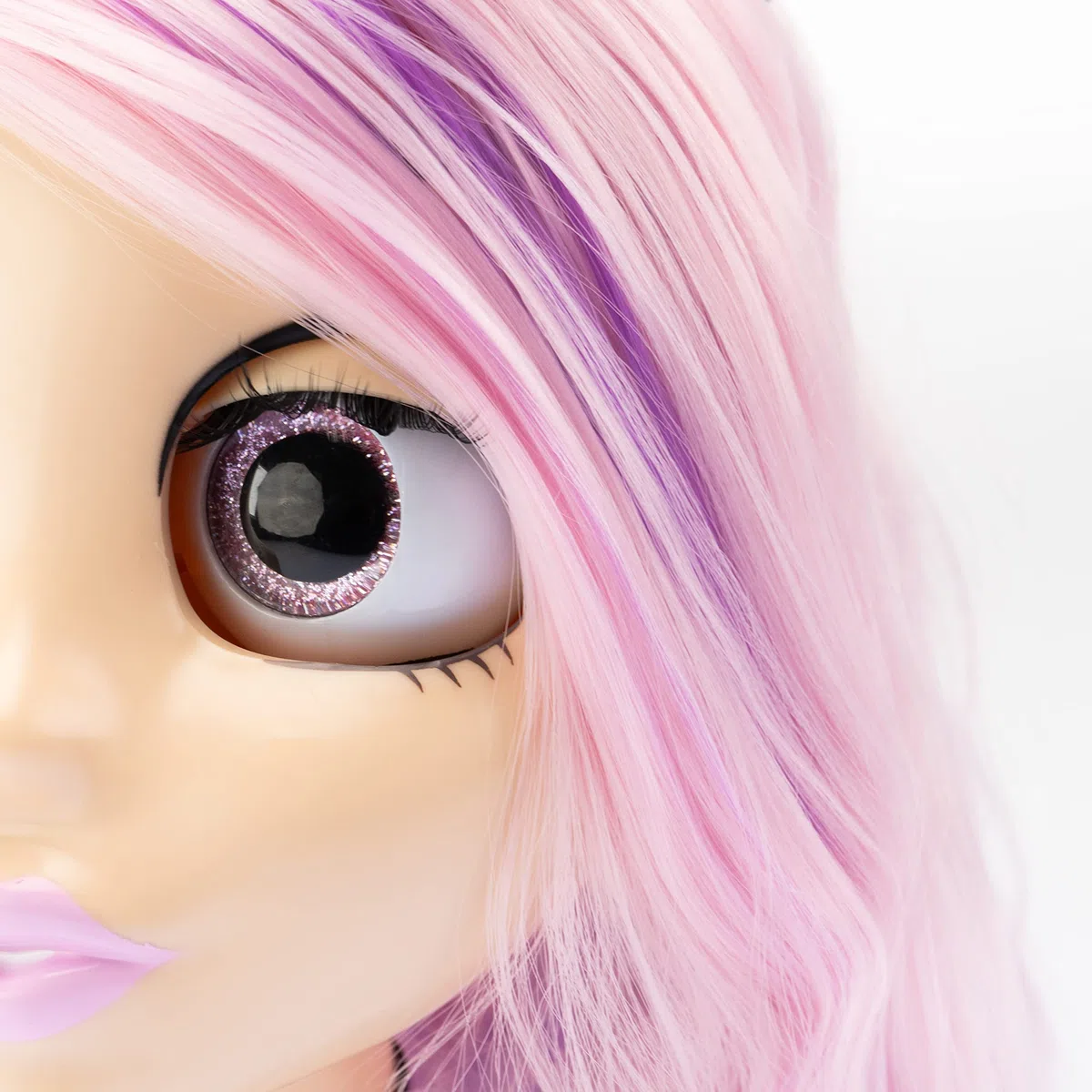 Nice Group - Influencer Make Up Doll, Testa da Truccare e Pettinare con Occhi cambia Colore per Bambine