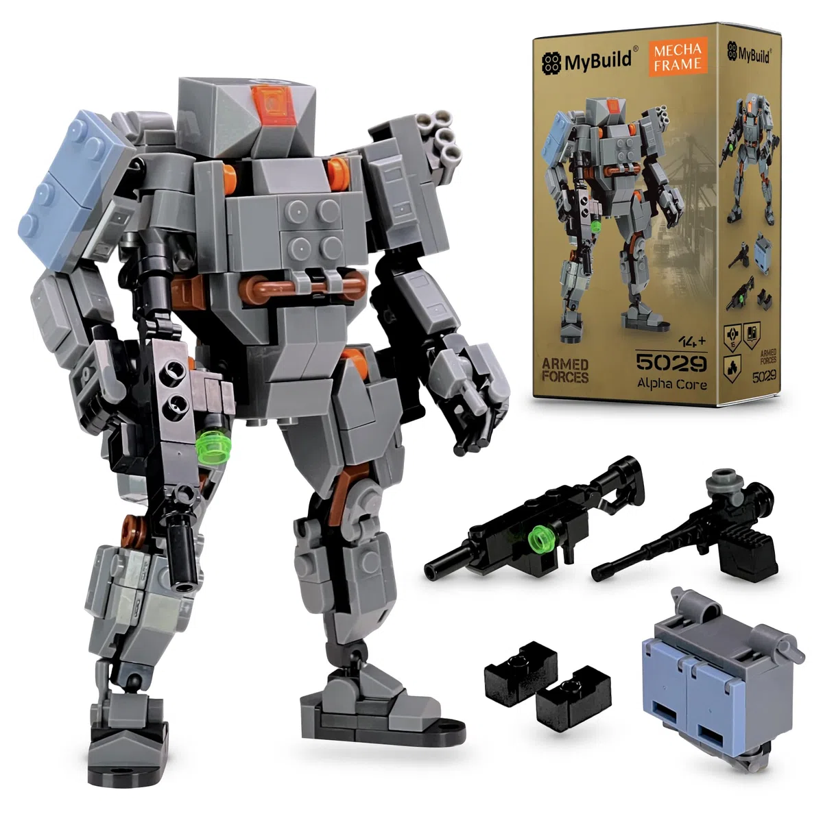 MyBuild Forze armate Alpha Core 5029 - Mech tattico versatile con carichi modulari | Modello di robot articolato | Età 14+