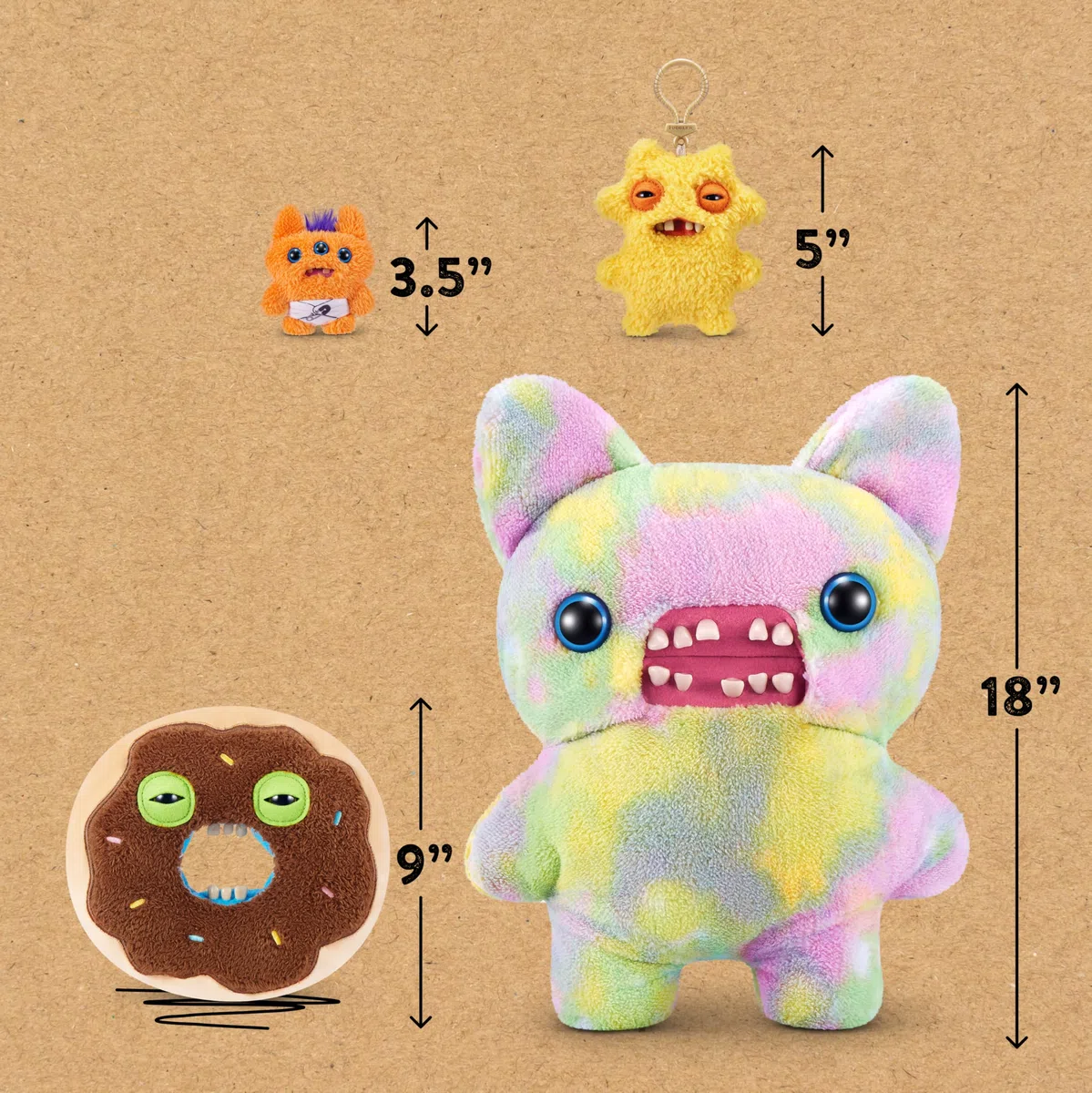 Fuggler Fuggalicious 9-Inch Plush Toy 2 Pack by ZURU – Giocattolo di peluche Funny Ugly Monster con denti quasi umani, peluche collezionabile per bambini, adolescenti