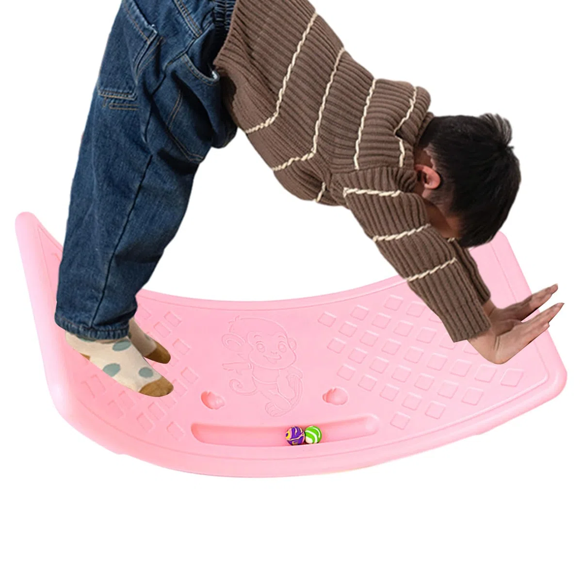 Tavola di Equilibrio | Dondolo Oscillante per Altalena | Altalena A Dondolo Curva Antiscivolo | Attrezzatura per L'allenamento 'Equilibrio | con Punti di Massaggio | per Stare in Equilibrio