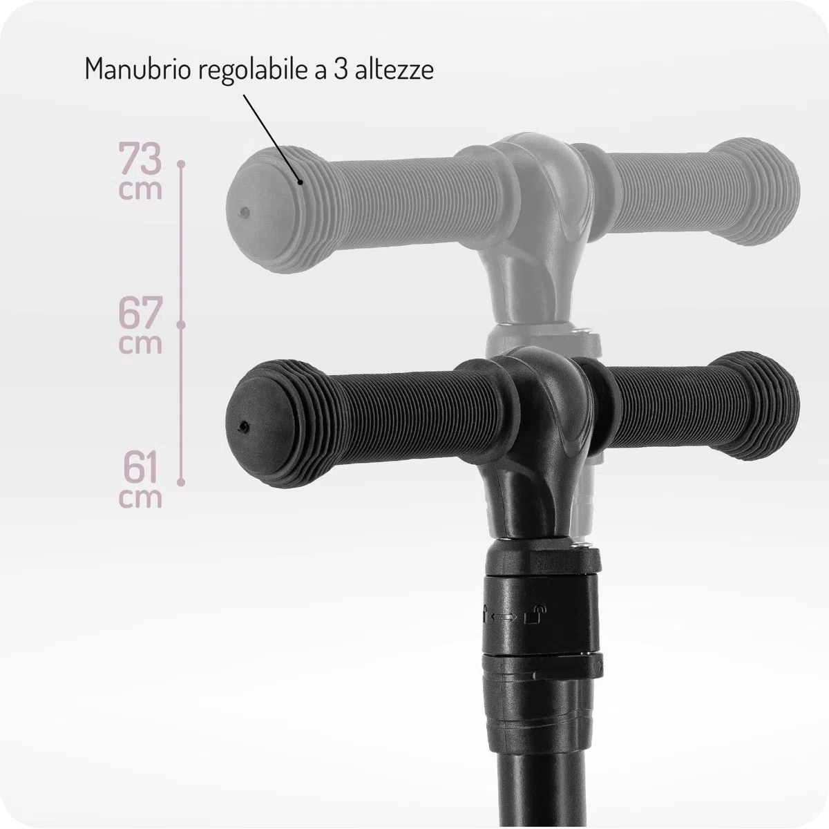 Monopattino bambini 3 ruote MoMi SAN 2 in 1, manubrio regolabile (60/66/72 cm), pieghevole, ruote LED con cuscinetti ABEC-7, freno a pedale, leggero 2,7 kg