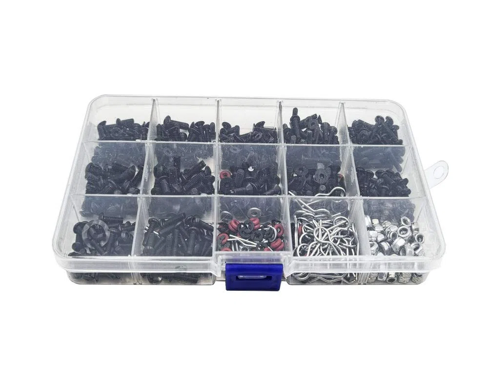 500pcs Kit Viti per Auto RC M3 / M4 / E Fibbia/Fibbia a Conchiglia/Dadi/Viti esagonali/Tappi Kit di Strumenti di Riparazione RC per HSP/Wltoys/Traxxa Scale RC Auto